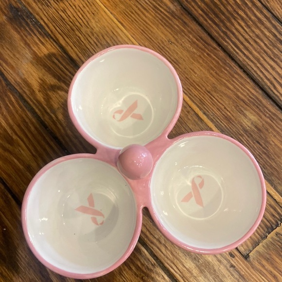 Vintage PAMPERED CHEF 'Help Whip Cancer' Trio Candy Condiment Bowl #2069. - Picture 3 of 7